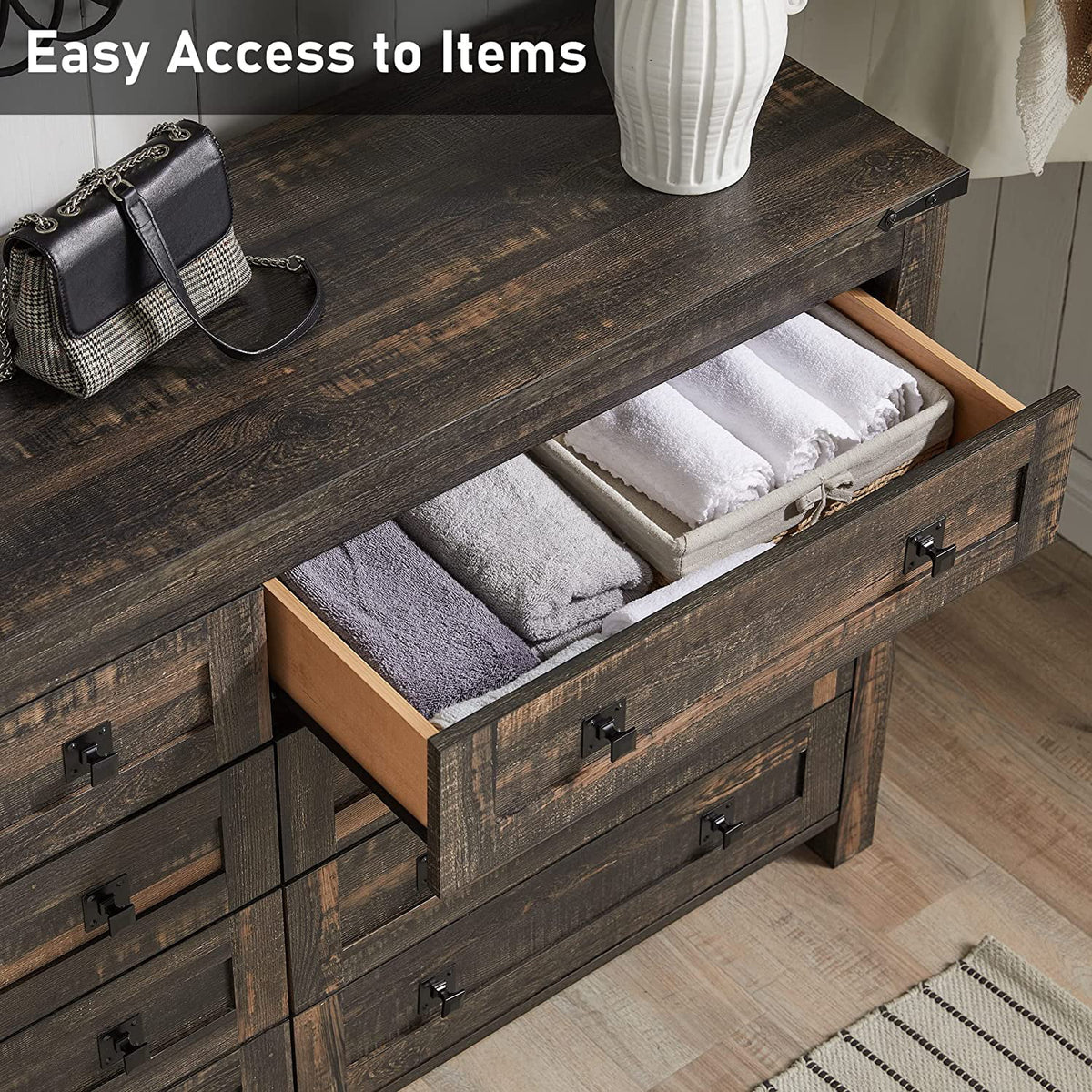 8 Drawer Wood Rustic Dresser B211
