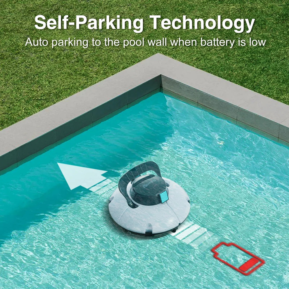 Cordless Robotic Pool Cleaner with Dual Suction Ports Y9141