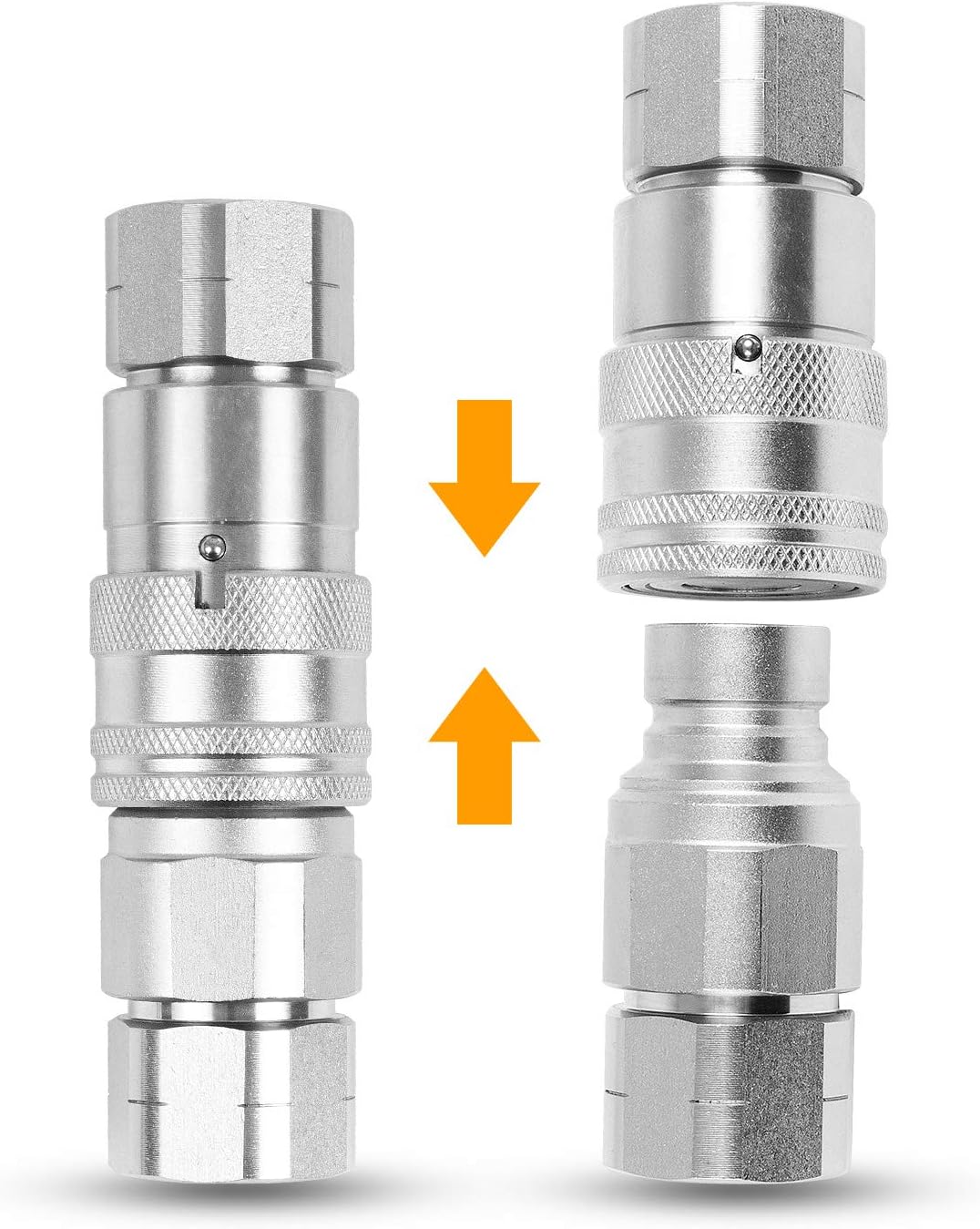 1/2 Flat Face Hydraulic Quick Connect Coupler Set E331