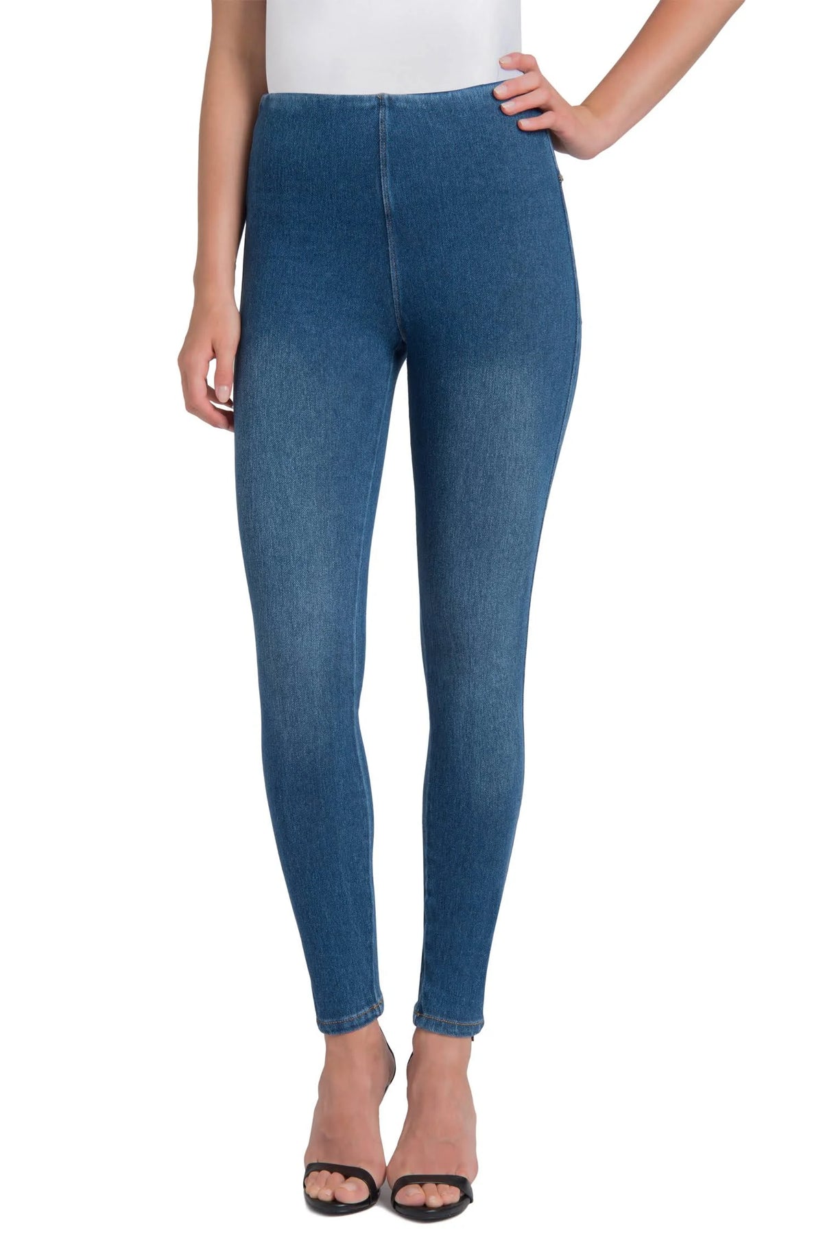 Mid Wash Denim Leggings Z562