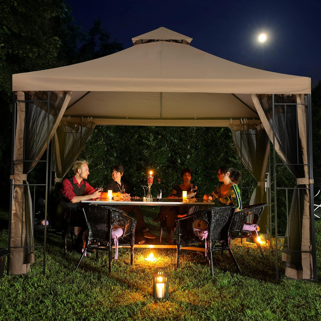 10x10 Steel Canopy with Mosquito Netting T297816
