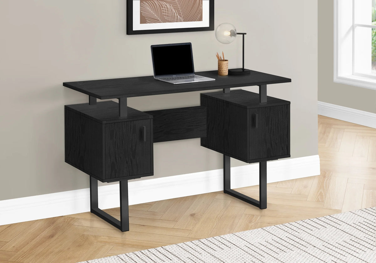 Black 48"L Computer Desk with Storage G679