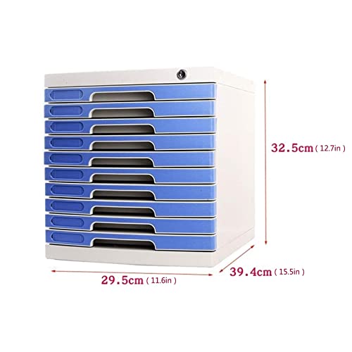 10 Layers Lockable Flat Blue File Cabinet X420295