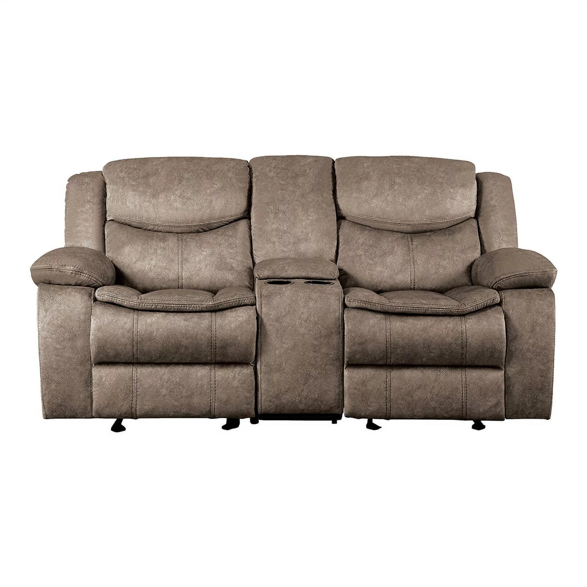 Brown Microfiber 2-Piece Reclining Sofa Set I476