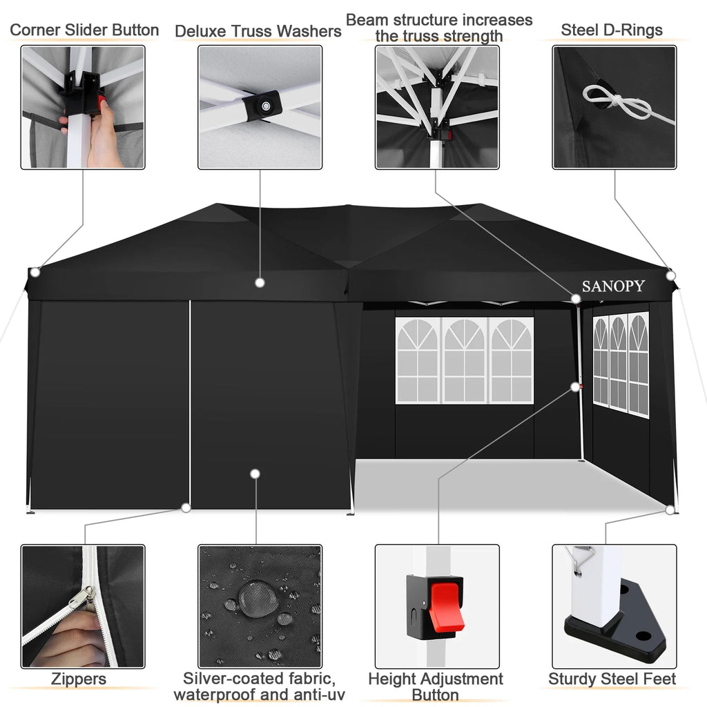 10' x 20' Pop Up Canopy Tent with Carrying Bag K852829