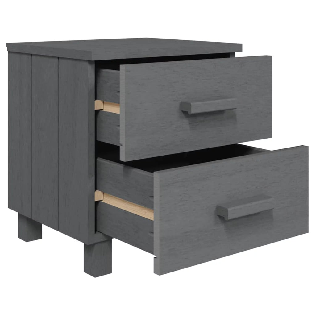 2 Piece Pine Wood Bedside Cabinets with Storage Drawers E236508