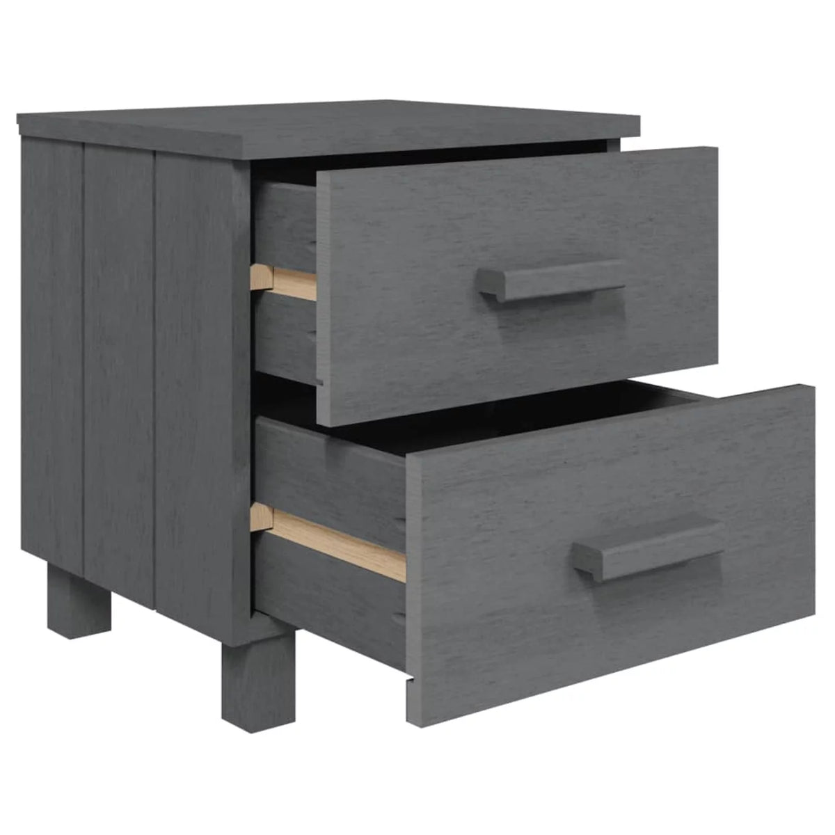 2 Piece Pine Wood Bedside Cabinets with Storage Drawers E236508