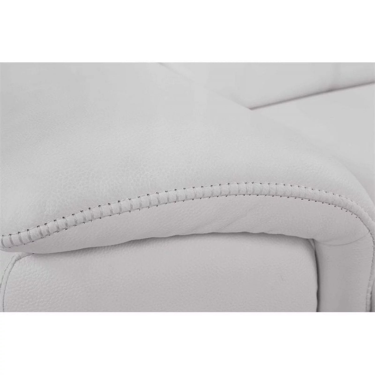 White Italian Leather Power Reclining Loveseat L4892