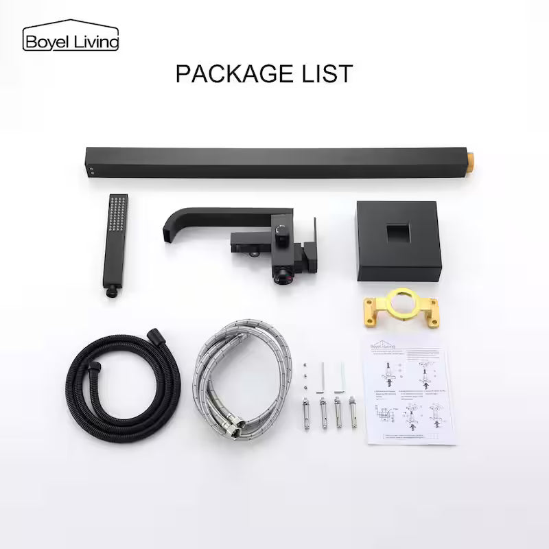 Single Handle Freestanding Bathtub Faucet with Handheld Shower Matte Black Q8813