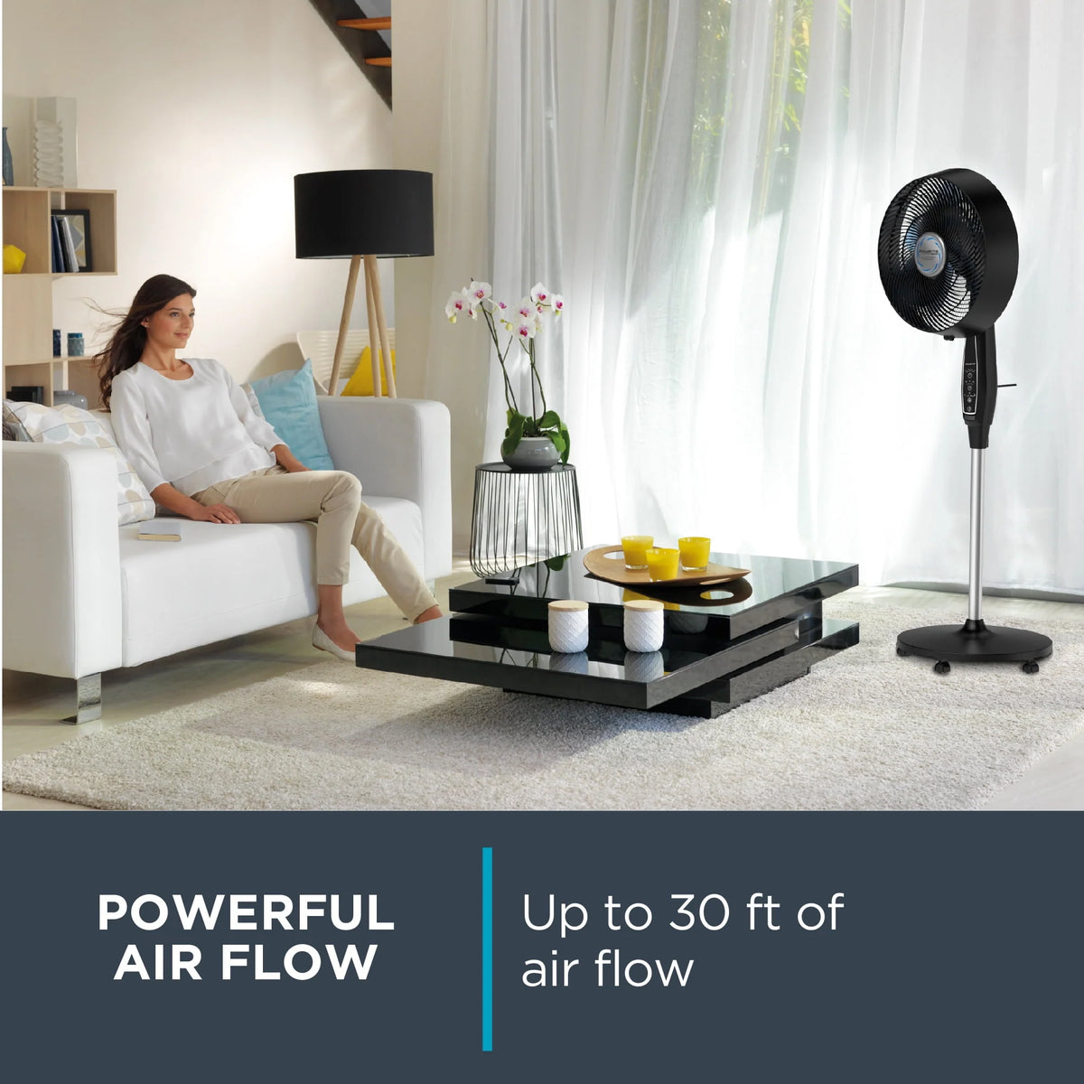 Portable Weather Resistant Black Fan D4367