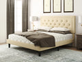Queen Size Dark Grey Upholstered Platform Bed Frame M3466