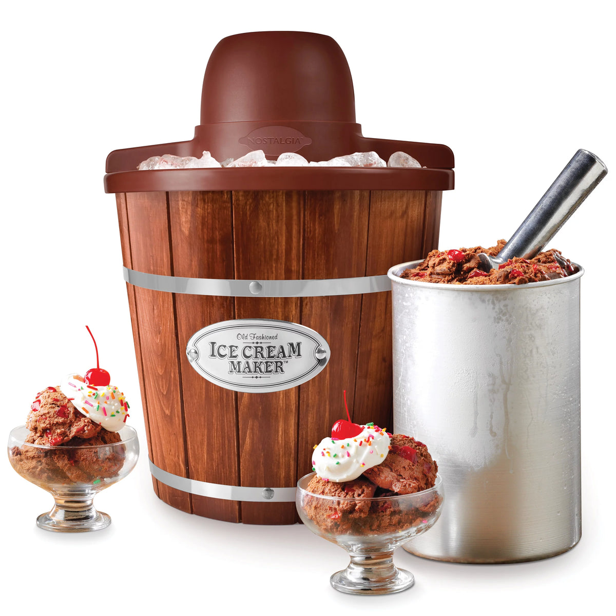 4 Quart Wooden Ice Cream Bucket S7334