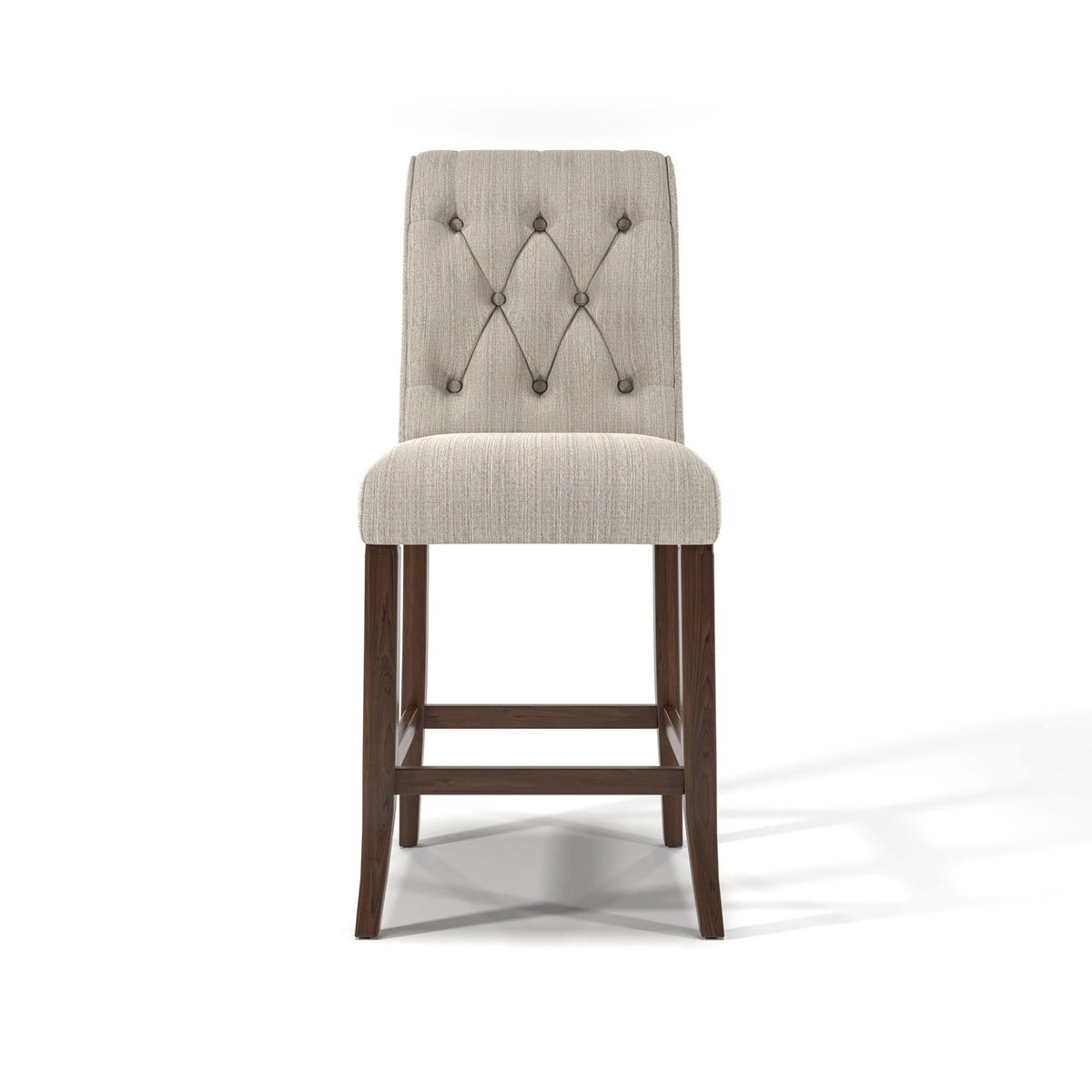 Beige Chenille Counter Height Chair Set of 2 E338