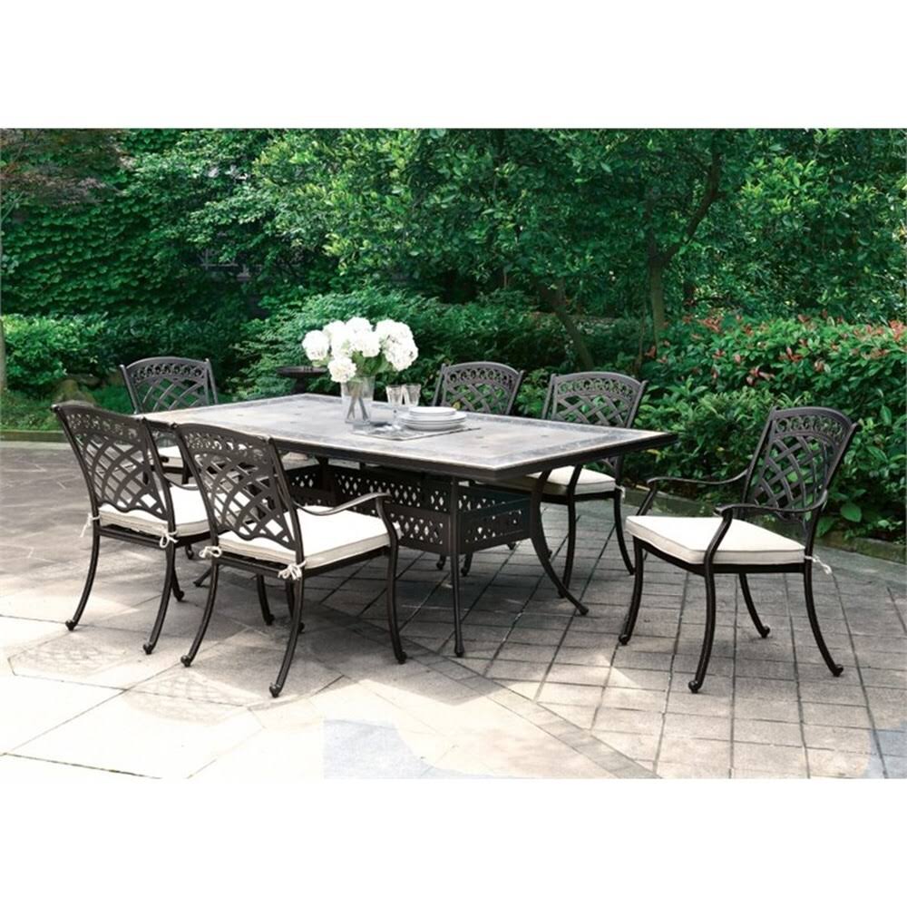 Black Aluminum Patio Dining Arm Chair Set of 2 H526