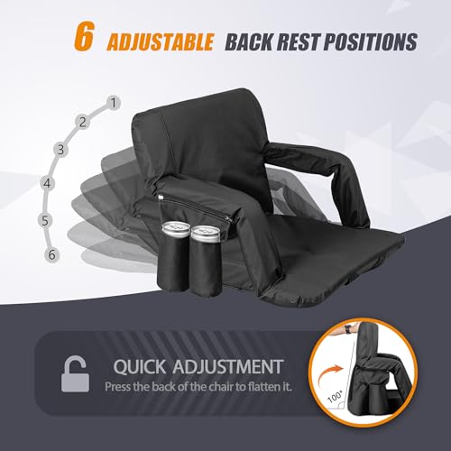 20.5"/25" Wide Padded Stadium Seat with Back Support H5264