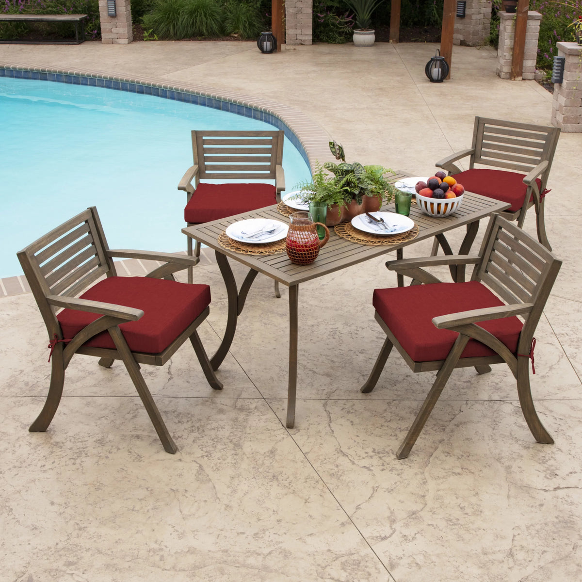 Ruby Red Outdoor Seat Cushion 21 x 21 S230