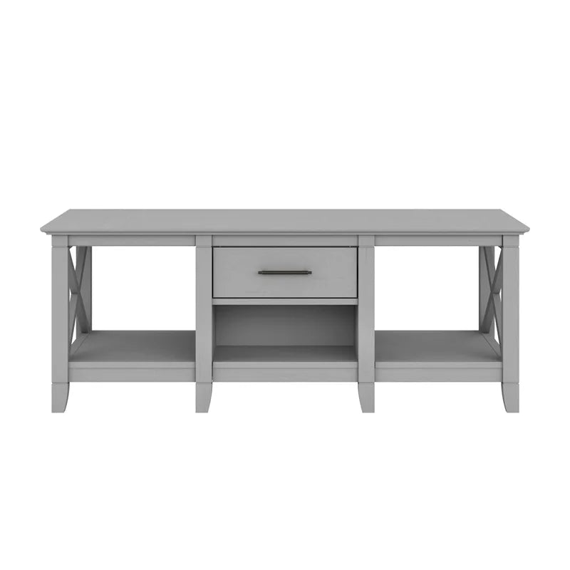 Modern Engineered Wood Coffee Table with Storage in Gray L465