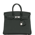Birkin 25 Vert Fonce Togo Palladium Hardware M814