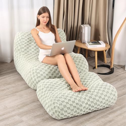 Green Bean Bag Chair with Footstool P257029