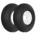 5.70x8 Trailer Tires with 8 Rims, 4 Lug, Load Range C, 2 Pack E591569