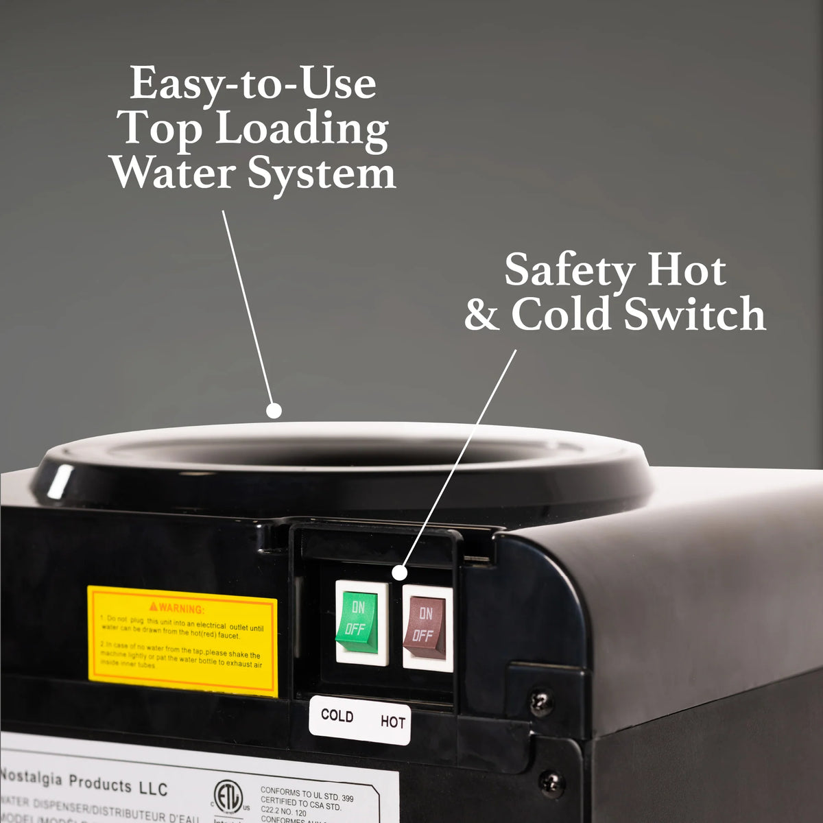 Black Top Loading Water Dispenser F829