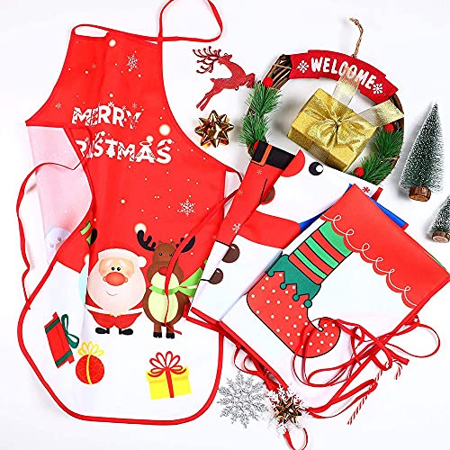 Christmas Apron, 3PCS Adjustable Kitchen Cooking Aprons C59043