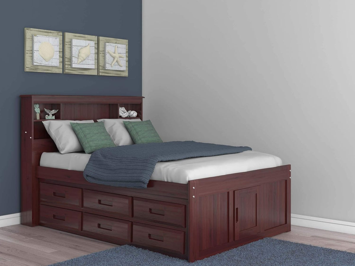 Merlot Full Bed with 6 Drawers T29486