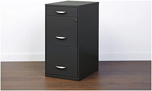 18 inch 3 Drawer Metal File Cabinet with Pencil Drawer Charcoal T7837