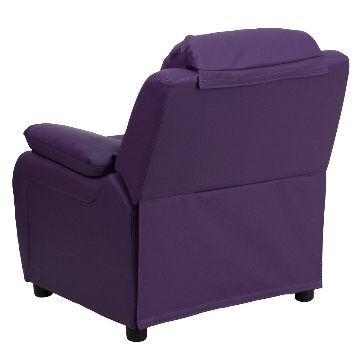 Green Vinyl Kids Recliner with Storage Arms K4254