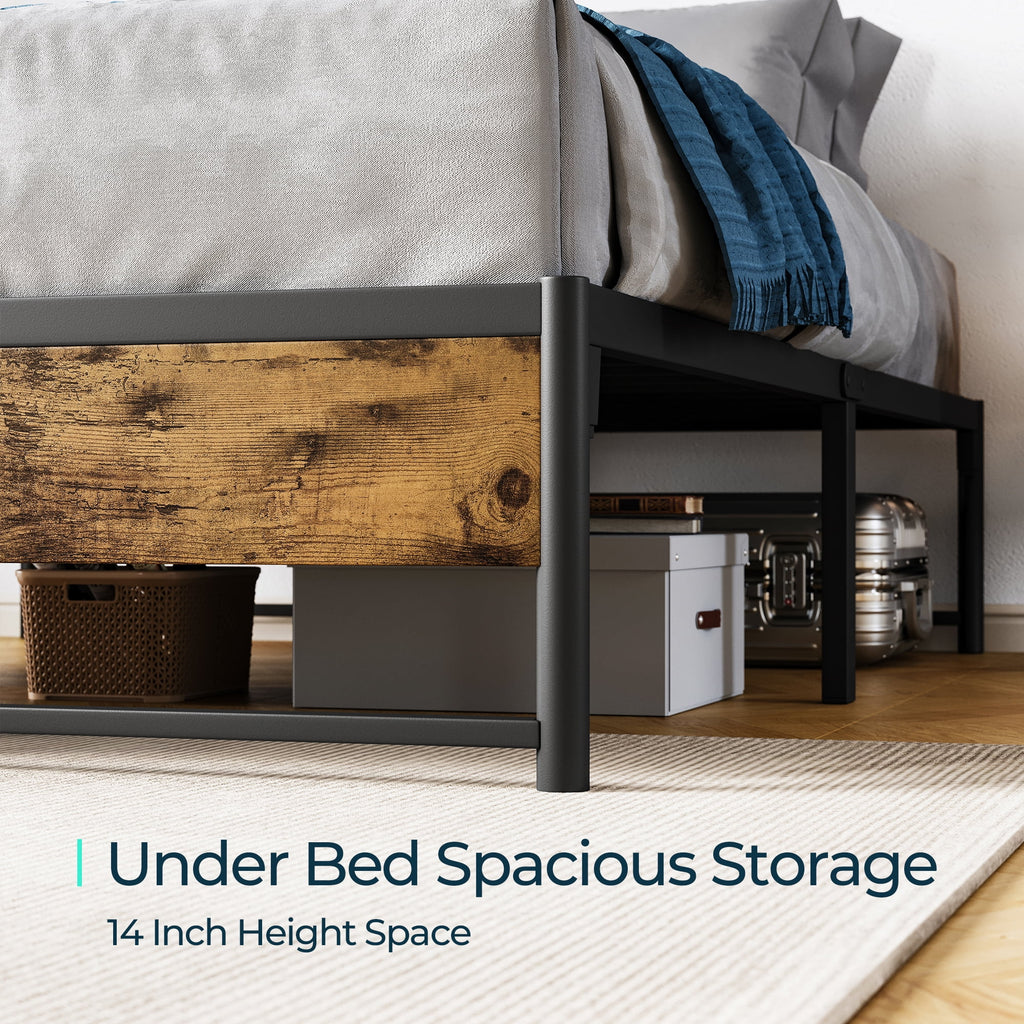 Twin Metal Platform Bed Frame with Storage Q40038