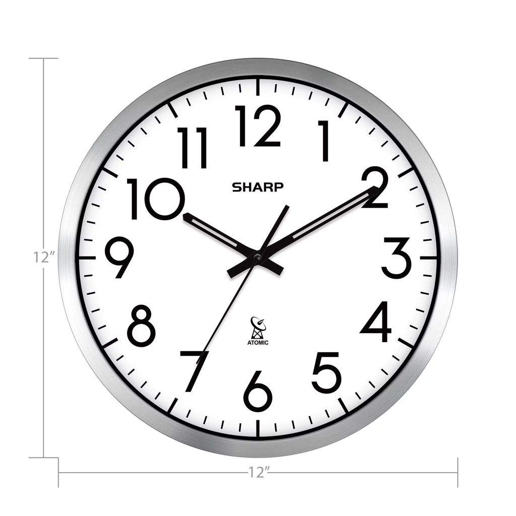 Silver Brushed Finish 12" Wall Clock A696576