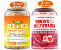 Vegan Vitamin D3 5000IU Gummies + Methylated Multivitamin for Women Gummies C242940