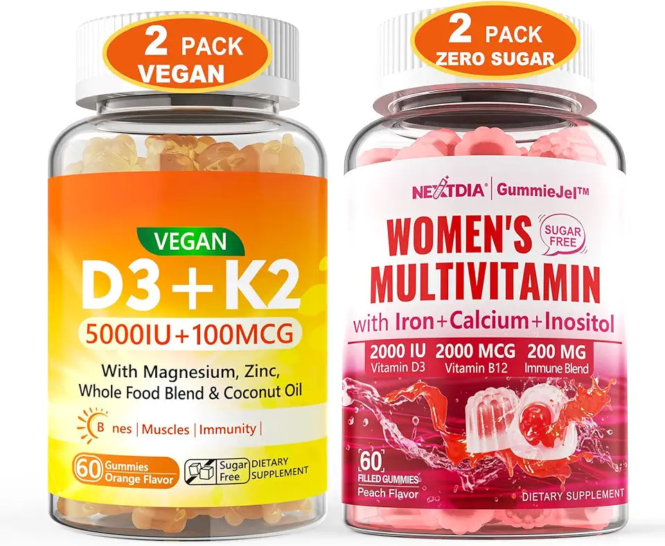 Vegan Vitamin D3 5000IU Gummies + Methylated Multivitamin for Women Gummies C242940