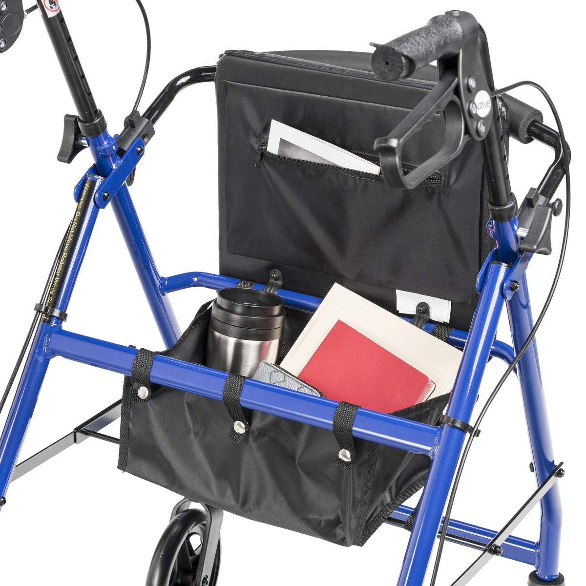 Blue Aluminum Rollator Rolling Walker with Padded Seat D392