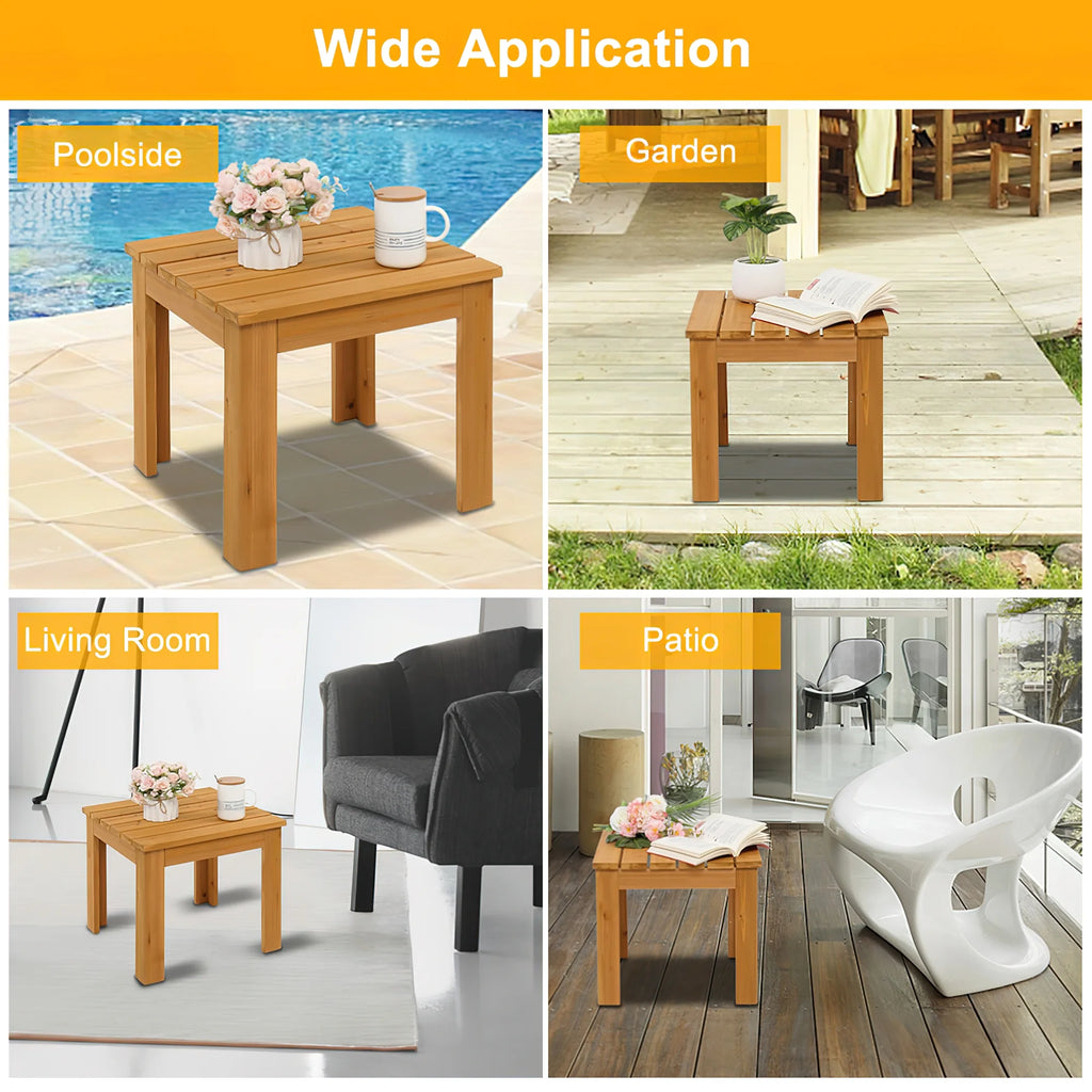 Wooden Patio Side Table J579