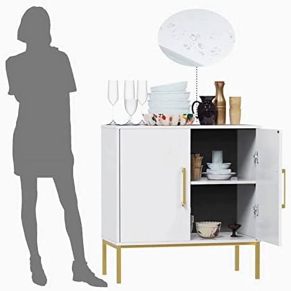 White Free Standing Cabinet with Doors Z259