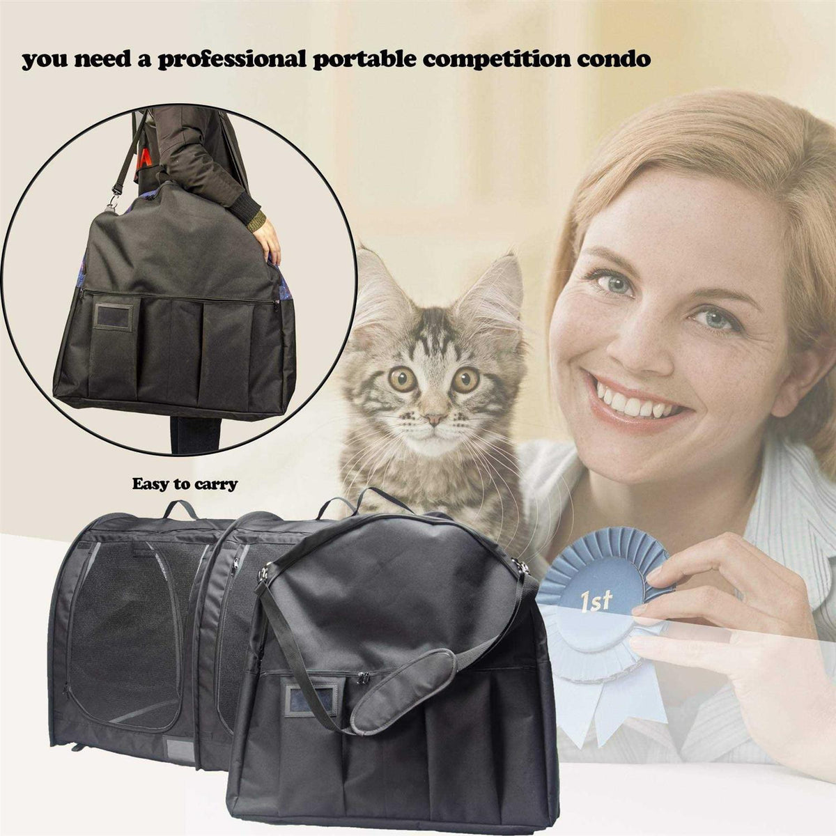 Portable Twin Compartment Cat Cage S966