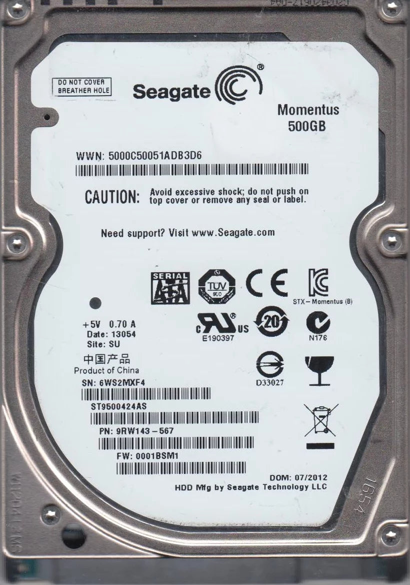 500GB SATA 2.5 Hard Drive E50249
