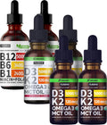 Unflavored D3 K2, Strawberry D3 K2 & Vitamin B12 Liquid Drops Bundle X2474