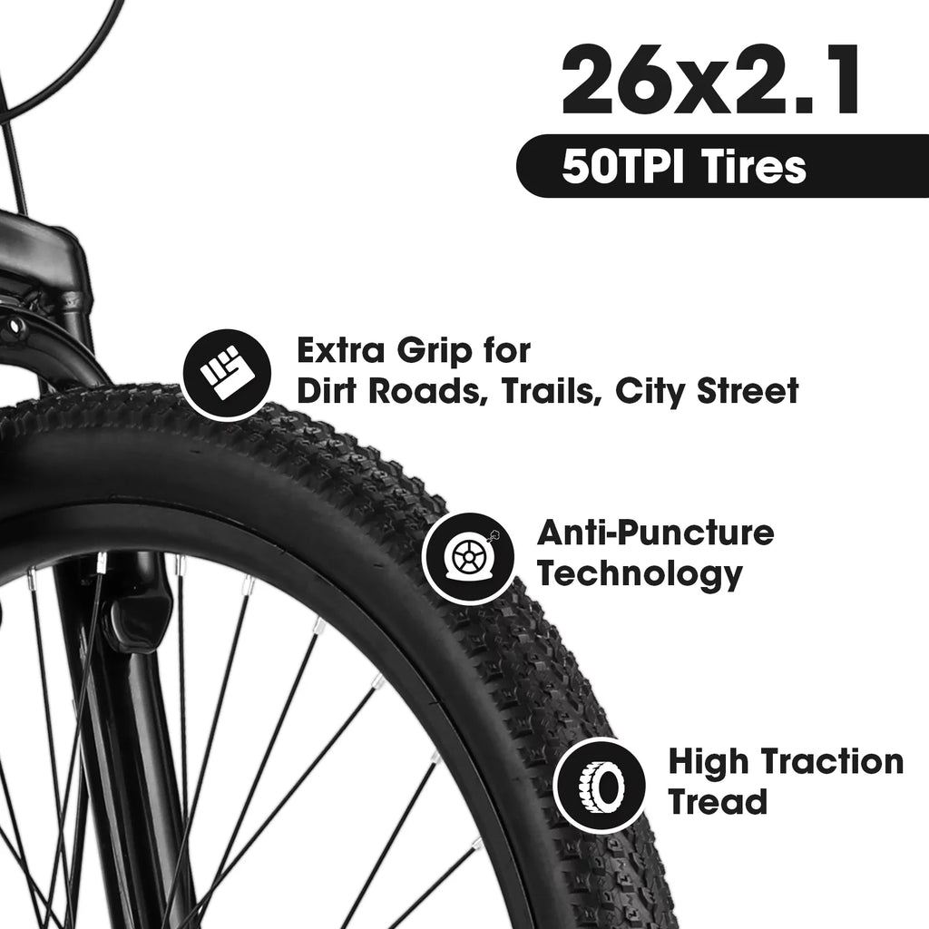 26 inch White Disc Brakes Mountain Bike J3102
