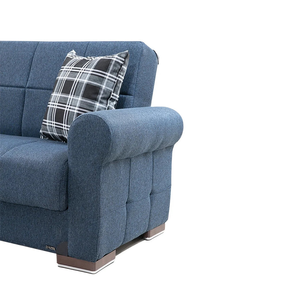 Navy Blue Fabric Loveseat E774759