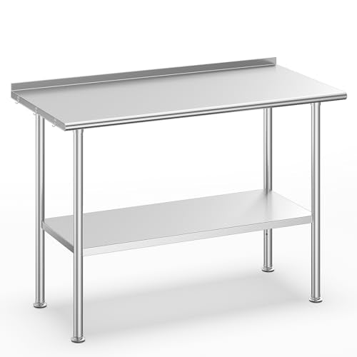 Stainless Steel 24 * 48 Inch Prep Table with Undershelf and Backsplash X115