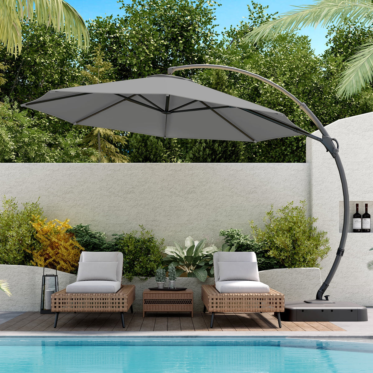 11FT Patio Umbrella with Base M2739