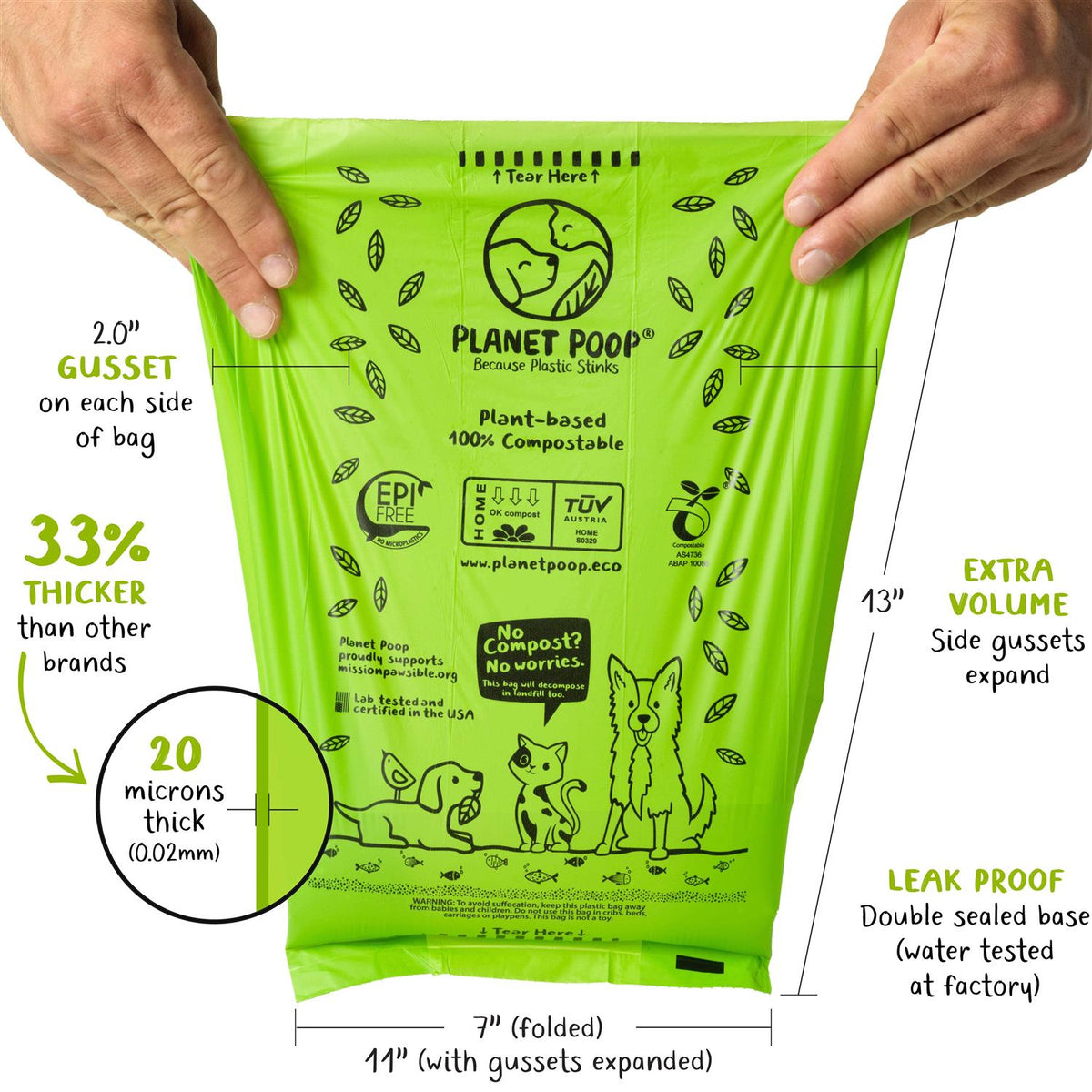 Compostable Dog Poop Bags on Refill Rolls Z555