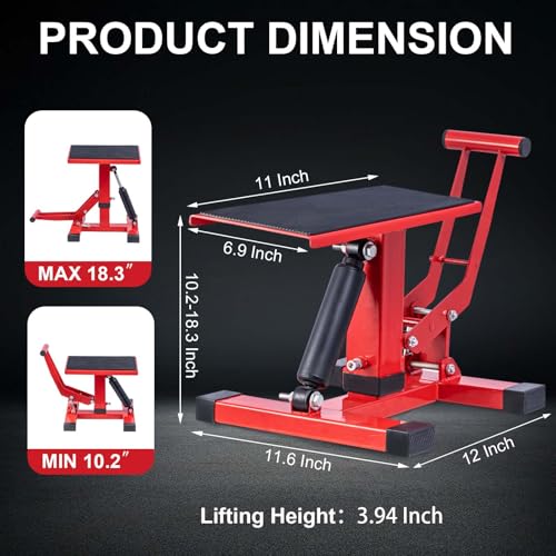 Adjustable Motorcycle Lift Stand with 450Lbs Capacity F728148