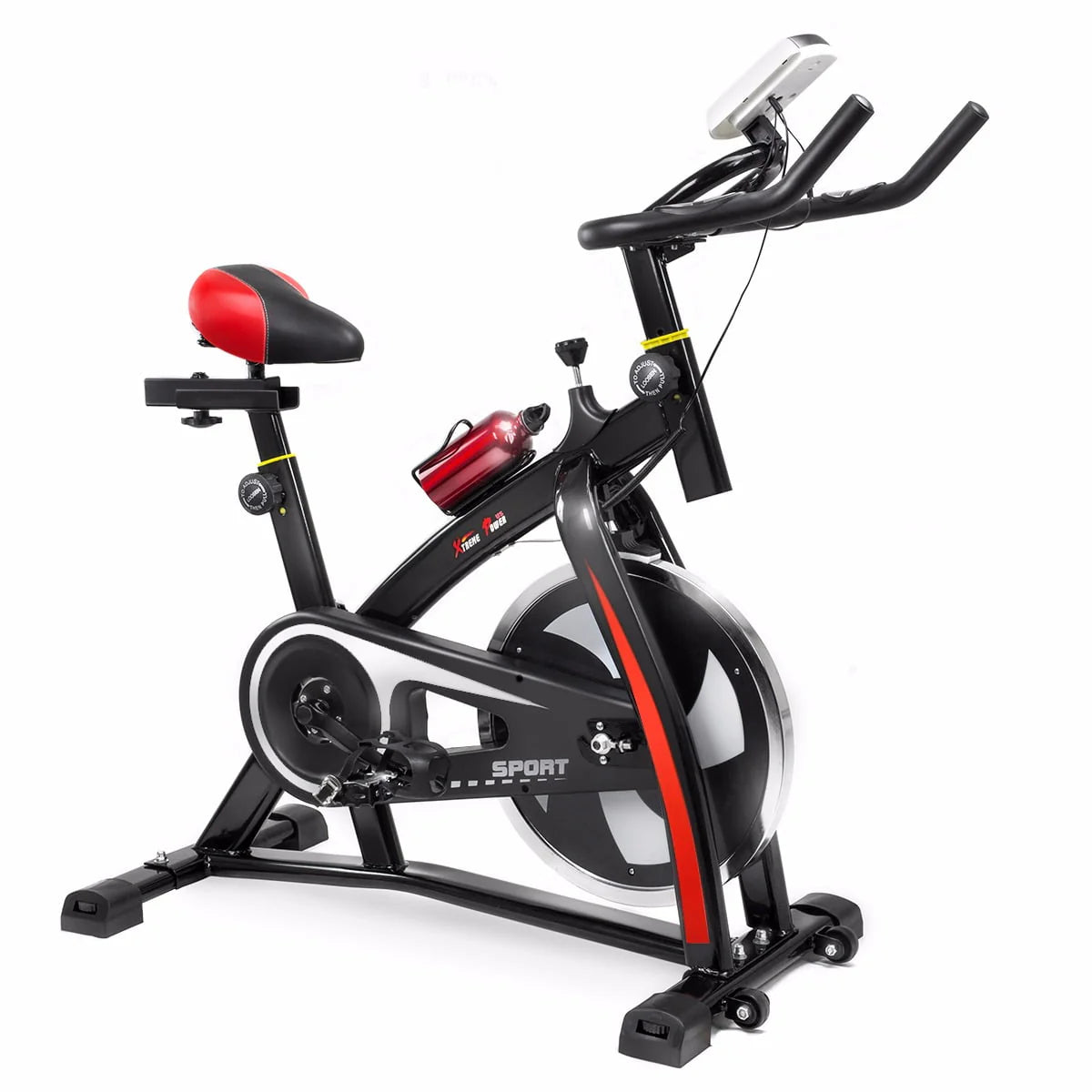 Blue Stationary Exercise Bike with Bottle Holder M1155