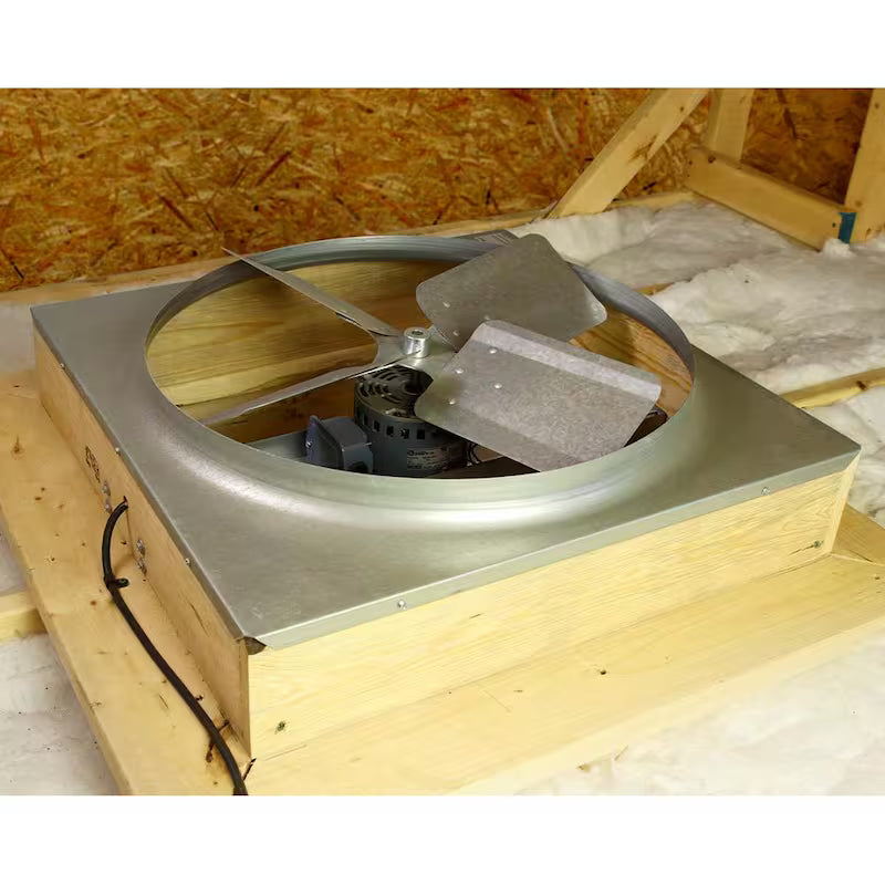 White Galvanized Steel Whole House Fan M537