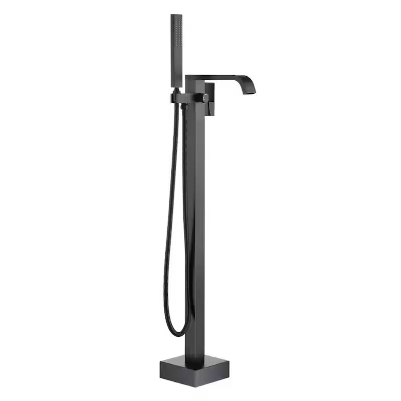 Single Handle Freestanding Bathtub Faucet with Handheld Shower Matte Black Q8813