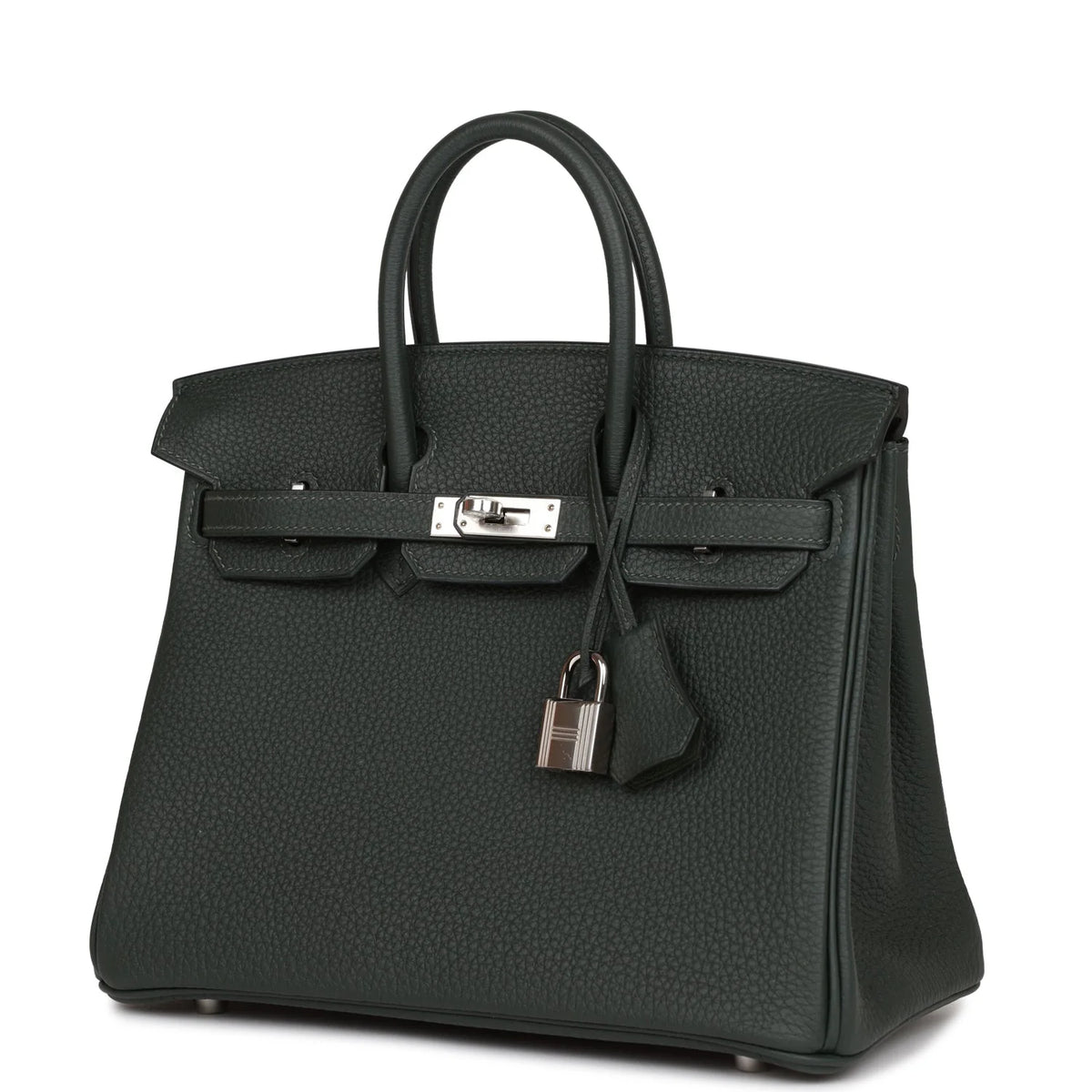 Birkin 25 Vert Fonce Togo Palladium Hardware M814