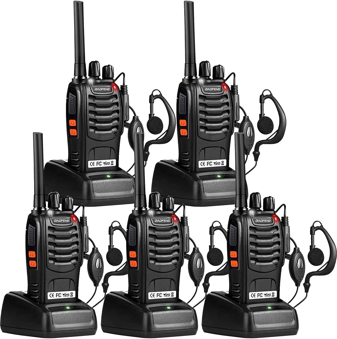 Rechargeable Long Range UHF Two-Way Radios Set 5 Pack W570